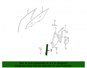 Front left door guide rail for Nissan Rogue 08-15