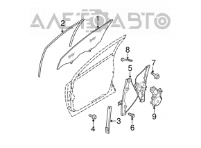 Front left door guide rail for Nissan Rogue 08-15