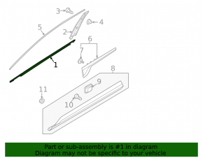 Kia Sorento 21-25 HEV, PHEV chrome center door molding, front right