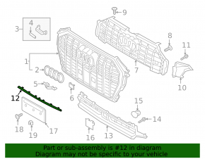 Front bumper center trim for Audi Q3 83A 19-22