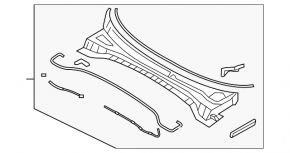Windscreen wiper grille plastic Hyundai Tucson 16-21