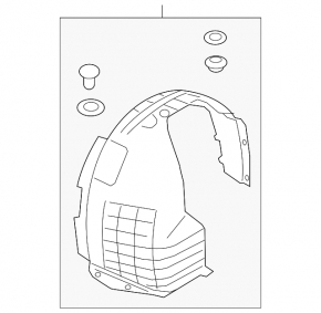 Front right fender liner for Hyundai Kona 19-23 EV, plastic