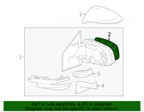 Left side mirror for Toyota Rav4 16-18 with turn signal, heated and BSM
