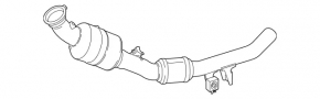 Receiving pipe with catalytic converter right Mercedes GLS-class X166 15-19 3.0