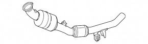 Receiving pipe with catalytic converter right Mercedes GLS-class X166 15-19 3.0