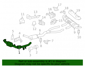 Receiving pipe with catalytic converter right Mercedes GLS-class X166 15-19 3.0