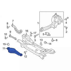 Lower control arm for rear left spring, Ford Focus mk3 11-18