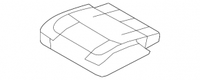 Rear seat cushion cover for the 3rd row, left, Ford Flex13-19-19, leather, beige