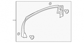 Door frame inner front right Ford Edge 15- black