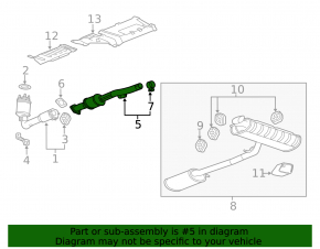 Exhaust line middle part with catalytic converter GMC Terrain 10-17