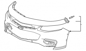Front bumper bare Chevrolet Malibu 16-18 prerest