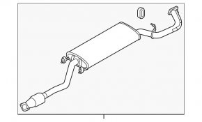 Exhaust line middle section cut out catalytic converter Hyundai Santa FE Sport 13-16 2.0T
