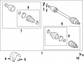 Front right axle shaft for Audi TT 18-23