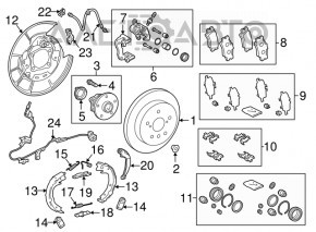 Rear left brake disc cover Toyota Camry v70 18-24