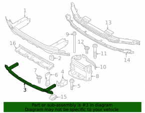 Small front bumper reinforcement for BMW 5 G30 17-23