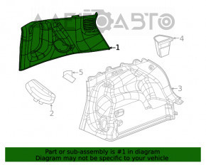 Upper right arch trim Jeep Compass 17-21 gray