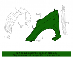 Front right fender Hyundai Accent 18-23