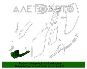 Door sill trim front left Jeep Compass 17-21 gray, rubbed