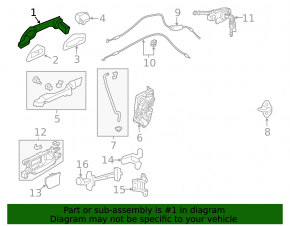 Honda Accord 13-17, outer front left door handle