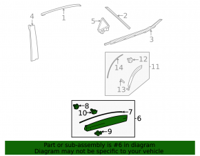 Lower rear right door trim for Lexus NX 22-25