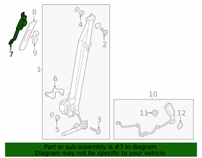 Driver's seat belt bracket Honda CRV 23-26 black cover