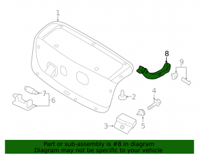 Right trunk lid hinge trim for Kia Optima 11-13 pre-restyling