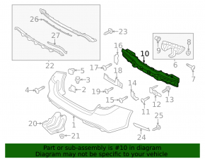 Rear bumper reinforcement Kia Optima 16-18 prerest USA