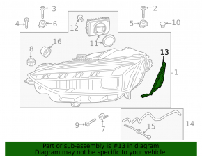 Front left headlight seal for Audi A5 F5 20-25
