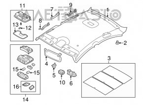 Kia Optima 11-16 front light, beige, without sunroof