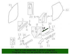 Subaru b9 Tribeca outer rear left door sill plate
