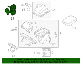Air duct from filter Lincoln MKZ 13-16 3.7