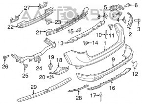 Lincoln MKX Rear Bumper Lip Cover 16-