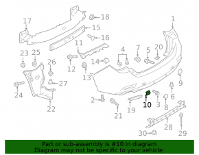 Rear bumper tow hook plug left Mazda 6 18-21