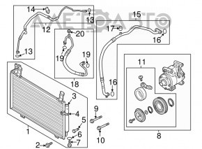 Air conditioning tube condenser-compressor Mazda CX-5 15-16 2.0, 2.5