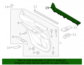 Mazda CX-9 16-23 black rear left door curtain