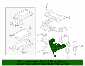 Lower air duct Lexus LS460 07-17