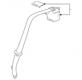 Seat belt rear central Chevrolet Malibu 16-19 black