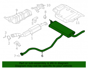 Rear muffler with barrel Nissan Sentra 20-24