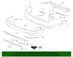 Left rear bumper reflector for Honda Pilot 19-22