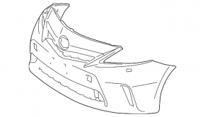 Front bumper bare Toyota Prius V 12-14 pre-rest for parking sensor and washer