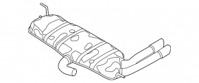 Rear muffler with barrel for VW Beetle 12-17 1.8T