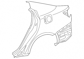 Quarter wing rear right Lexus IS250 IS300 IS350 06-14 black