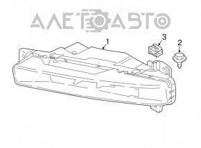 Left fog light for BMW 5 G30 17-19 LED, polishable