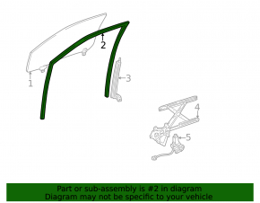 Front right glass seal for Lexus RX300 98-03