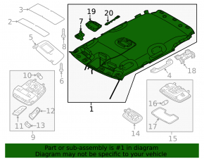 Kia Niro 17-22 headlining gray, without sunroof