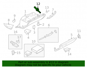 Audi A4 B8 08-16 glove compartment lid shock absorber