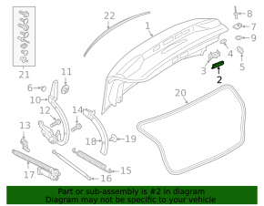 Left trunk lid bumper bracket Audi A6 C8 19- on the lid
