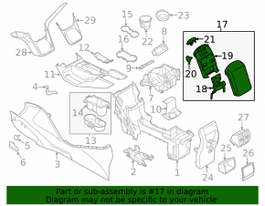Armrest Ford C-max MK2 13-18 leather, black