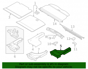 Trunk tray left Lincoln Nautilus 19-23
