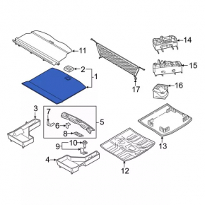 Trunk floor Ford Edge 15 - black